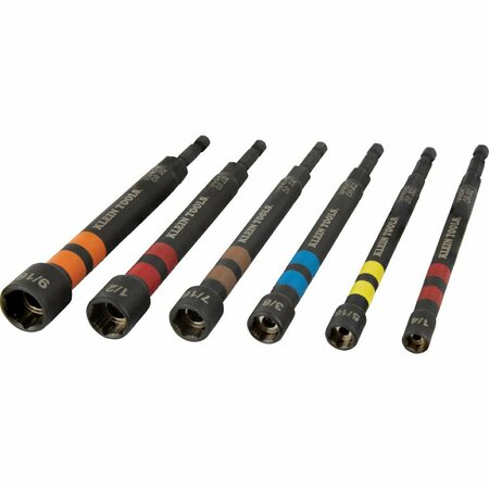 Klein Tools Hollow Magnetic Color-Coded Ratcheting Power Nut Driver, Six Sizes, 7-Piece 32950